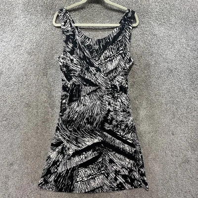 Vestido midi envolvente sintético granate Hill para mujer mediano negro línea A Foto 1 de 4