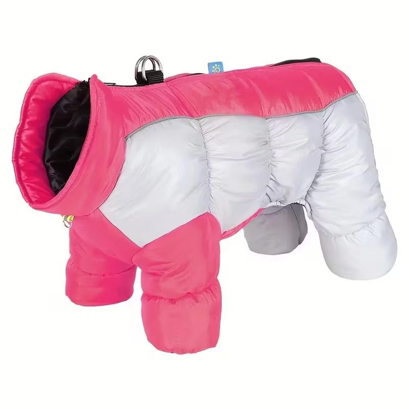 Thermal Winter Dog Jumpsuit Warm Reflective Four-legged Coat for Small Dogs - Image 1 of 4