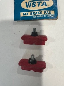 ! PASTILLAS DE FRENO VINTAGE NOS VISTA MX 1 PAR ROJO BMX FREESTYLE MAG DISEÑO SKYWAY - Imagen 1 de 4