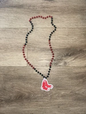 Boston Red Sox Bead Necklace with Round Medallion, Great Game Day Accessory,... - Image 1 of 3