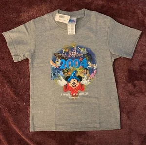 NWT Vintage Disney Disneyland Resort Gray 2004 Whole New World T shirt S 6 6X - Picture 1 of 6