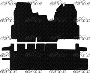 FORD TRANSIT CREW VAN (MK7) 2006-2014 TAILORED BLACK RUBBER FRONT MATS - Picture 1 of 3