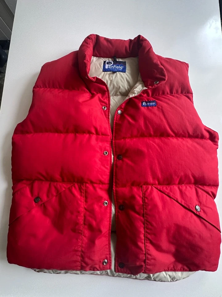 Chaleco rojo acolchado Penfield Down usado vintage para hombre XL Foto 1 de 4