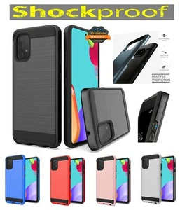 For Samsung Galaxy A73 5G Hybrid Rugged Brushed Dual Layer Shockproof Case Cover - Imagen 1 de 33