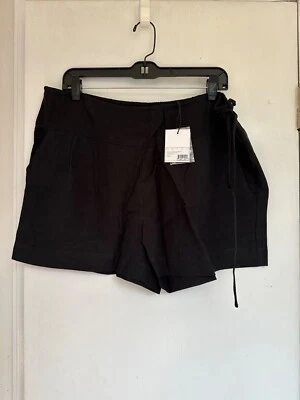 Hatch Maternity Mujer THE RENATA SHORT Lino/Viscosa Negro $138 NUEVO Foto 1 de 4