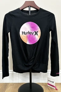 Hurley Youth Girl Top Size Large - NEW WITH TAGS - Black with Multicolor Design - Picture 1 of 3