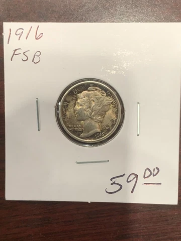 1916 FSB MERCURY DIME HIGH GRADE LOOKS AU Cover