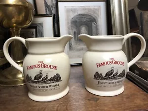A Pair Vintage Of Famous Grouse Large Jugs Whiskey Bar Pub - Picture 1 of 19