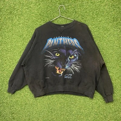 Carolina Panthers Sudadera Para Hombres XL Salem Ropa Deportiva Desteñida Cuadrada Suelta Y2K Años 90 Foto 1 de 4