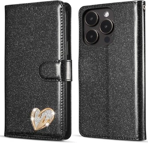 Bling Glitter Wallet Flip Case For iPhone 11 Pro Max XS Max XR SE 8 7+ 6 11 Pro - Picture 1 of 24