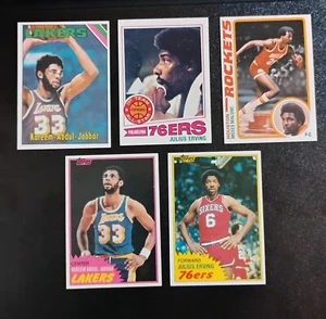 Lot of 5 Vintage HOF Basketball Stars - Abdul-Jabbar - Erving - Malone - Picture 1 of 14