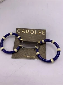 $45 Carolee Enamel Hoop Eartings J7 - Picture 1 of 3