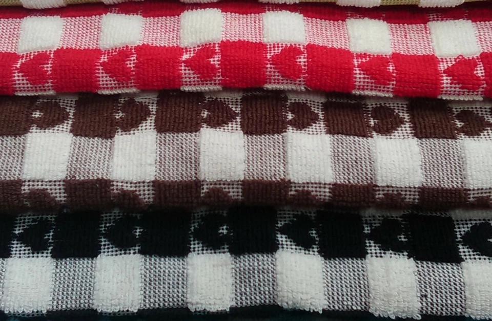 Toalla de té/paño de cocina egipcio 100 % algodón diseño de corazón de lujo 3 colores Foto 1 de 4