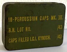 British Military Small 10-Percussion Caps Mk.III Metal Container Tin