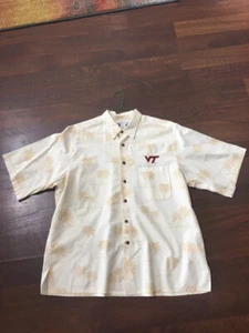 VIRGINIA TECH HOKIES HAWAIIAN SHIRT 'CLASSIC VT LOGO' REYN SPOONER SIZE: XL - Picture 1 of 6
