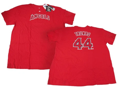 NEW Anaheim Angels #44 Mark Trumbo Mens Size 4XL Majestic Red Shirt Cover