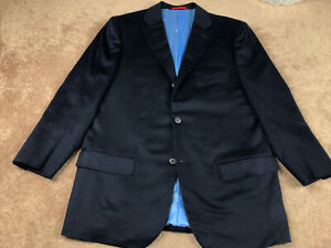 Isaia AQUACASHMERE Solid Navy Blue Blazer Size 42S