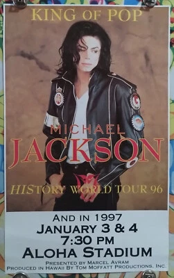 MichaeL JackSon HiStorY WorLd Tour ALoha Stadium 1997 PoSter — 第 1/4 张图片
