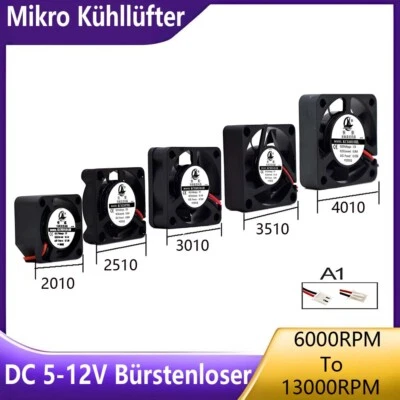 5-12V Bürstenloser DC-Mikro Kühllüfter 2006-4007 Für Laptop Hydraulische Lager - Bild 1 von 4