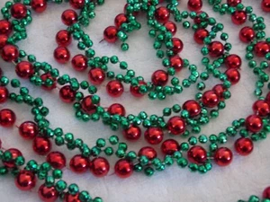 Yule Rite Urlaub Borte rot & grün Perlen geflochtene Girlande 9' - Bild 1 von 3