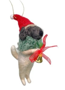 5,5 Zoll gefilzter Welpe Hund Weihnachtsschmuck - Bild 1 von 4