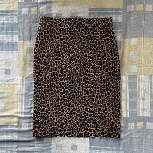 J.Crew Leopard Print Zipper A-Line Women’s Skirt Sz 8 - Picture 1 of 20