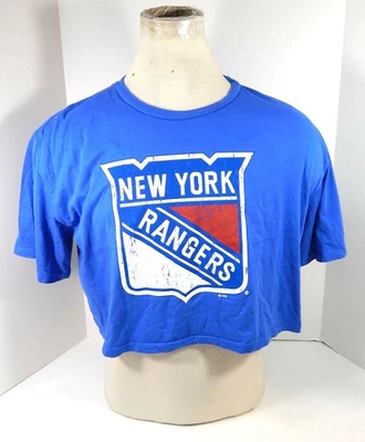 2021-22 Womens New York Rangers Chris Kreider #20 Majestic Blue Crop Top M - Image 1 of 4