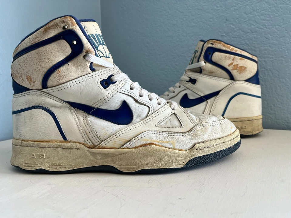 Nike Air Delta Force Hi Tops Vintage 80s Style White Blue Men’s Size 10 - Image 1 of 4