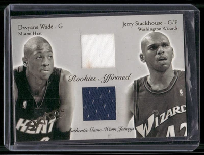 Camiseta deportiva doble de novato DWAYNE WADE/JERRY STACKHOUSE 2003-04 Skybox Autographics Foto 1 de 2