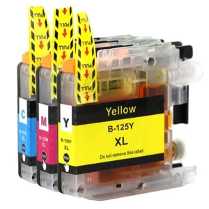 3 C/M/Y Printer Ink Cartridges XL to replace Brother LC125 (LC125X) Compatible - Picture 1 of 4