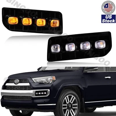 For Toyota 4Runner Limited 2014-2022 LED Front Bumper Fog Lamp Turn Signal DRL - Изображение 1 из 4