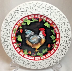 Bella Casa by Ganz Rooster Plate 8 1/8" - Picture 1 of 12