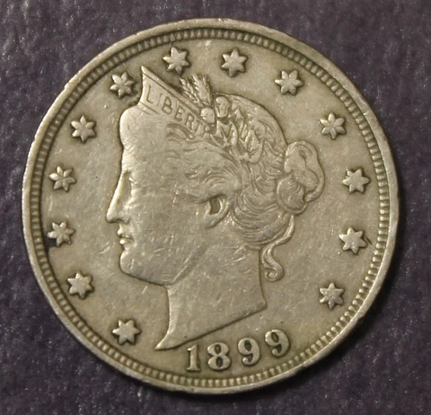 1899 Liberty Nickel Choice VF Near XF........................Lot 9577 Cover