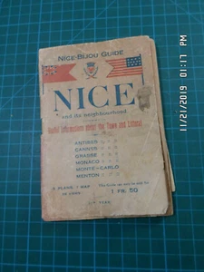 Antiker Nizza-Bijou-Führer von Nizza, Frankreich & seiner Nachbarschaft mit Karten ca. 1916-18 - Bild 1 von 10