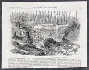 Impresión antigua ilustrada London News de 1860 de minería de cobre, Montreal, Canadá - Imagen 1 de 2