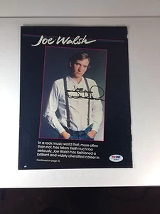 "The Finest" Joe Walsh Autograph 8X10 Magazine Page, PSA/DNA Grade 10 Gem Mint - Bild 1 von 5