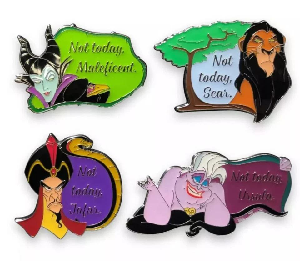 Disney Villains Flair Pin Set of 4 Pins - WITH CARD