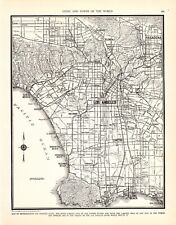 1938 Vintage LOS ANGELES Street MAP City Map of Los Angeles California 746