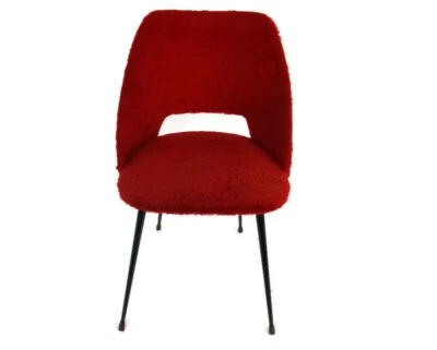 Mid Century Modernist Plush Cocktail Conference Chair Upholstered Saarinen Style - Image 1 of 4