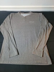 Gray Long Sleeve Columbia OMNI WICK Medium Apparel Shirt Warm 2 Button Preowned - Picture 1 of 11
