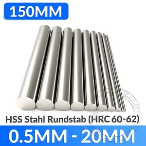 Ø 0,5mm bis 20mm HSS Stahl Rundstab Blankstahl Stabstahl Rundprofil 150mm Länge - Bild 1 von 8