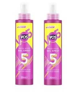 2pk Vo5 Mega Hold Hair Styling Gel Spray 200ml Hair Care - Picture 1 of 6