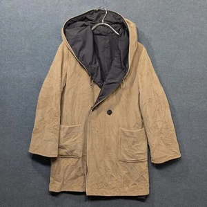 J Jill Shire cappotto reversibile donna lana media bottoni cammello con cappuccio lungo - Foto 1 di 13