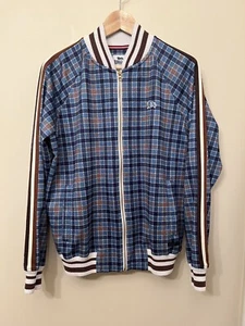 Lonsdale The Gentlemen Track Jacket Men’s Blue Brown Plaid Size Small - Picture 1 of 10