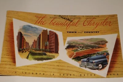 Chrysler Town & Country 1946 folleto de ventas a color de fábrica, original Foto 1 de 4