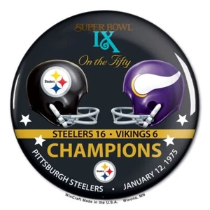 Pittsburgh Steelers Super Bowl 9 IX Champions Button SB 50 Commemorative Set - Picture 1 of 1