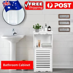 80cm Bathroom Storage Cabinet Organiser Cupboard Shelf Tall Slim Laundry Toilet - Picture 1 of 9