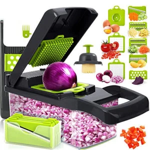 Vegetable Fruit Chopper Cutter Food Onion Veggie Dicer Slicer Kitchen 14-In 1 US - Picture 1 of 11