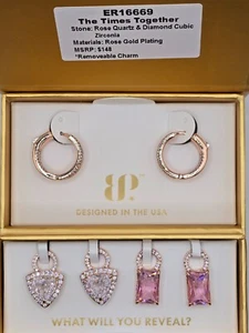 Bomb Party Charming Hoops ER16669 The Times Together - Rose Gold Plating - Picture 1 of 1