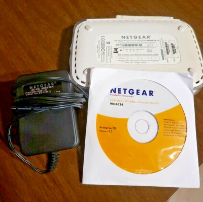 Netgear WGT624 V3 4 Port 108 Mbps Switch 2.4GHz Wireless Firewall Router,& disk - Image 1 of 4